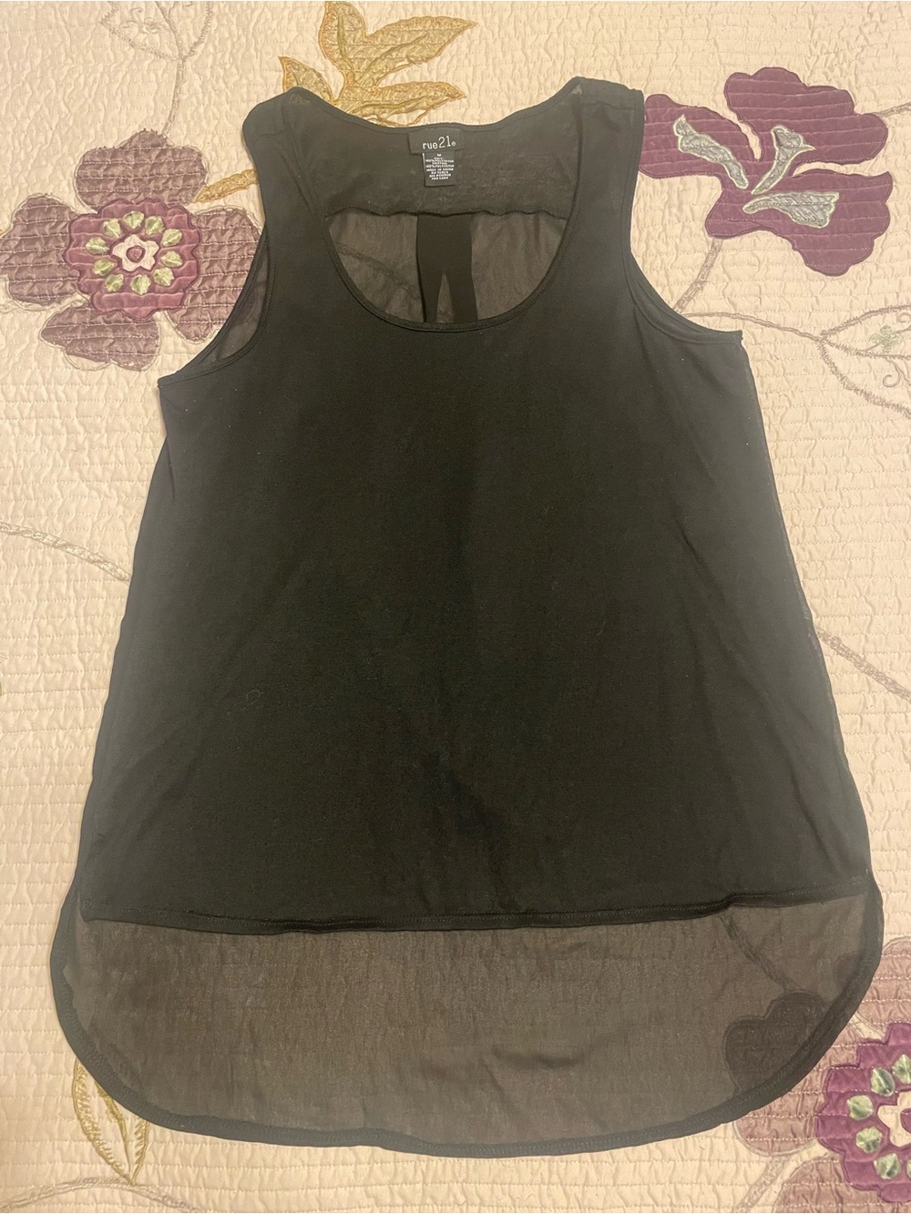 Black Chiffon Sleeveless Top